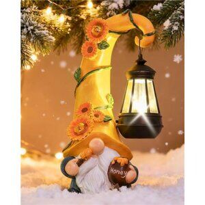 12" Solar Christmas Gnome Birthday Gifts for Mom Grandma Woman Sunflower Garden